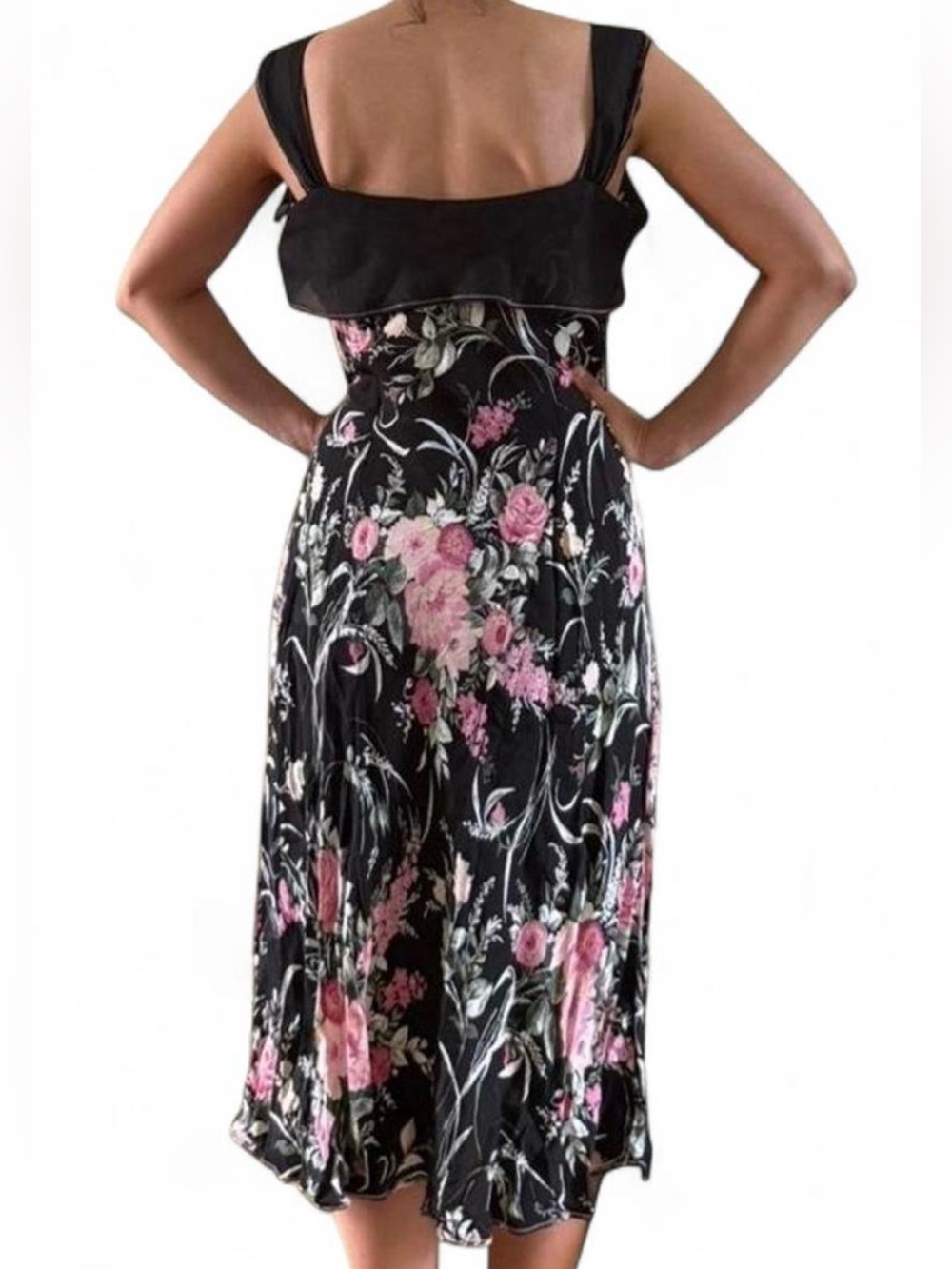 VTG Y2K Twyla Blu Floral Midi Dress Slip Fairycore Delicate Sheer Hoco 12/M